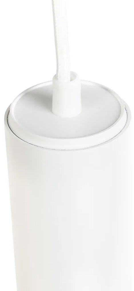 Candeeiro suspenso de design branco Incl. Adaptador de calha monofásico - Slimline Tuba Small