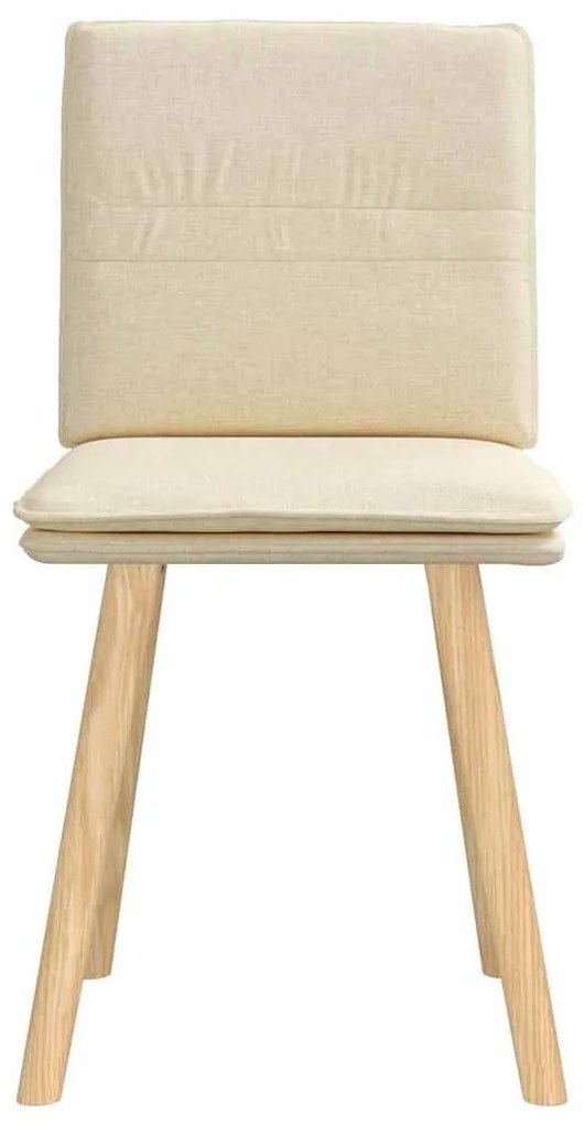 Cadeiras de jantar 2 pcs tecido cor creme
