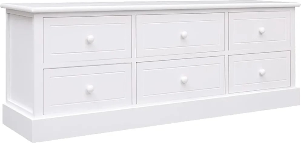 Móvel de TV 108x30x40 cm madeira de paulownia maciça branco