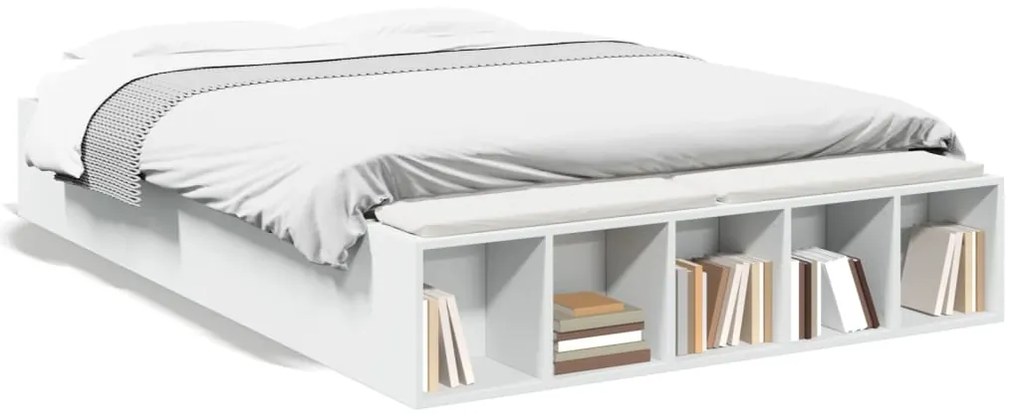 Estrutura de cama 135x190 cm derivados de madeira branco