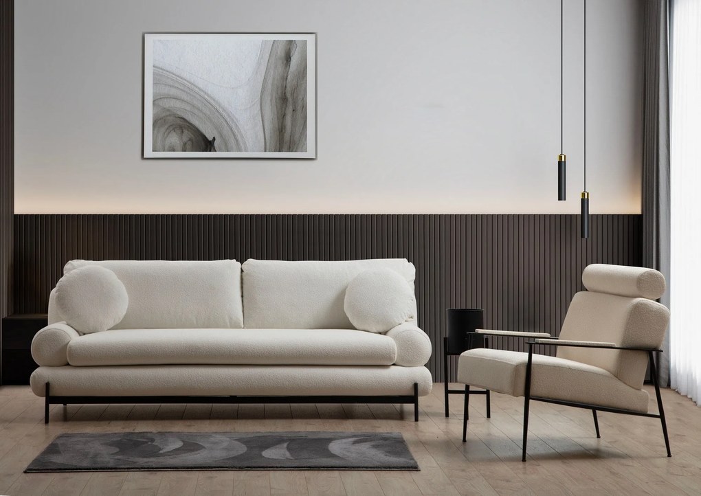 Sofá de 3 Lugares Livorno – Branco – 230 cm x 85 cm x 92 cm