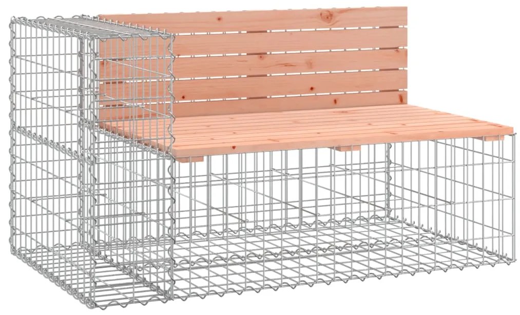 Banco jardim design gabião 347x71x65,5cm madeira douglas maciça