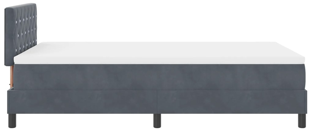 Cama Box com Colchão vidaXL Cinza Escuro 120x200 cm Veludo