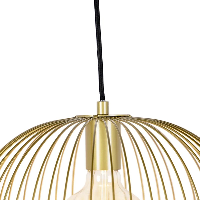 Candeeiro de suspensão design dourado - Wire Knock Design
