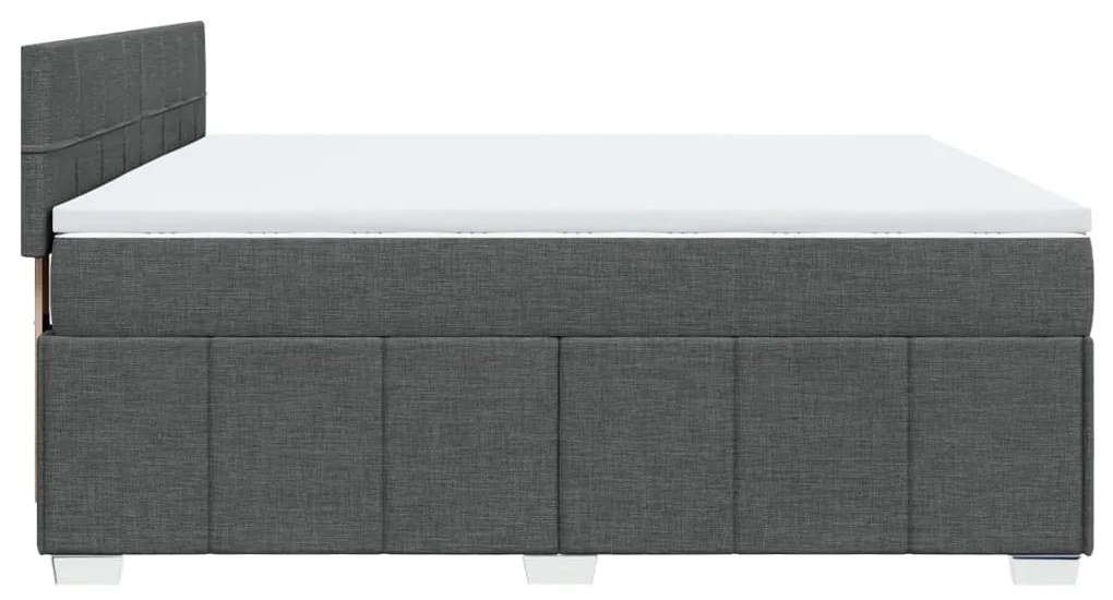 Cama com molas/colchão 200x200 cm tecido cinzento-escuro