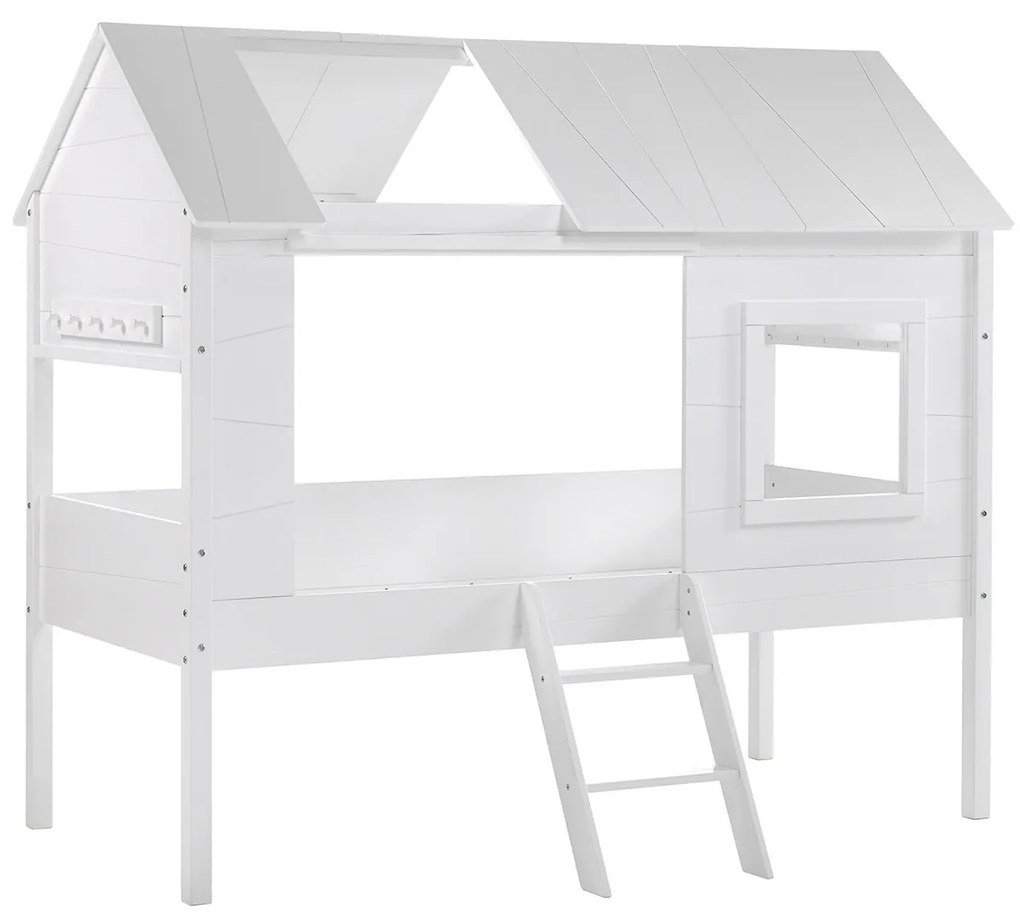 Cama infantil de árvore CHARLOTTE + Estrado (90x200) branca