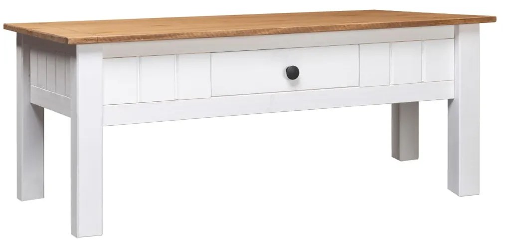 vidaXL Mesa de centro 100x60x45 cm pinho maciço Panama branco