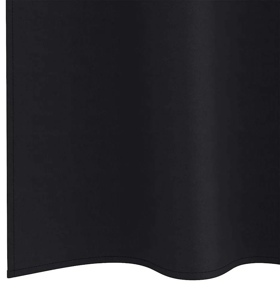 Cortinas com cortinas 2 pcs Preto 175 x 140 cm Poliéster