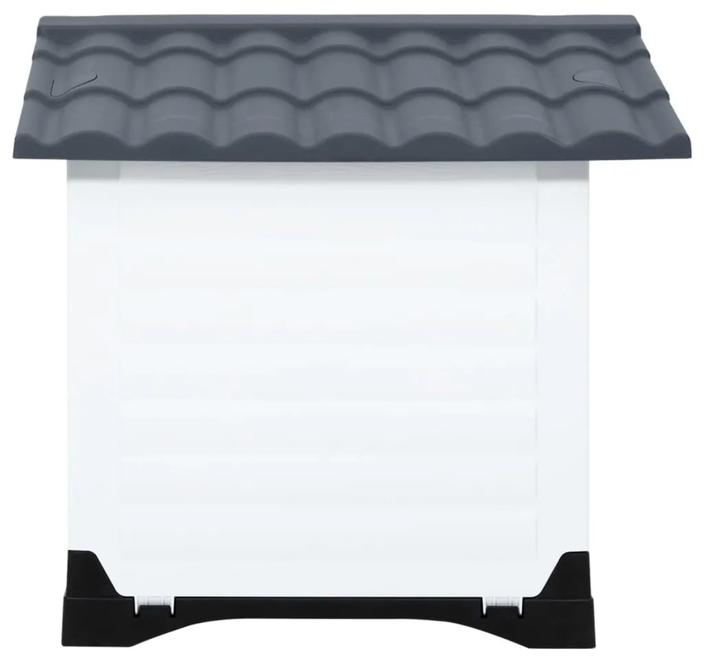 Casota para cães 90,5x68x66 cm polipropileno cinzento