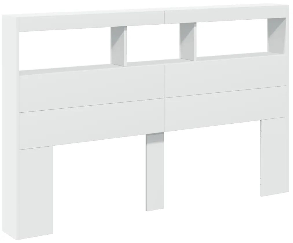 Armário de cabeceira com luzes LED 160x17x102 cm branco
