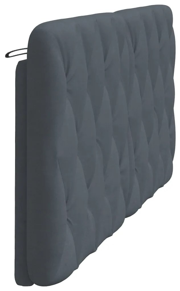 Almofadão de cabeceira 180 cm veludo cinzento-escuro