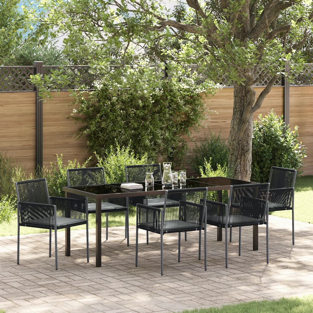 Conjunto de 4 Preto Vime PE 54x60,5x83,5 cm Durável