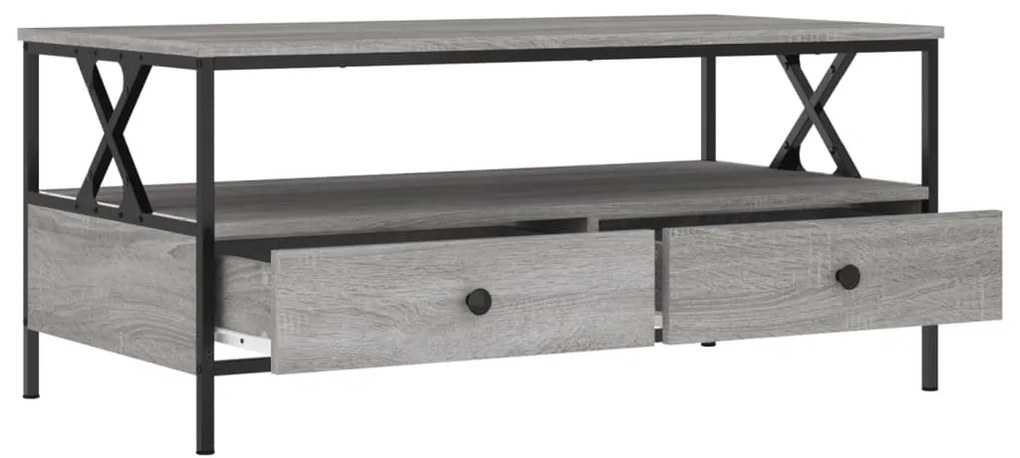 Mesa de centro 100x51x45cm derivados de madeira cinzento sonoma