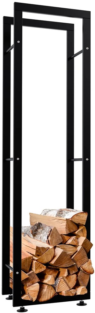 Suporte para lenha Keri V2 40 x 150 x 25 cm Preto
