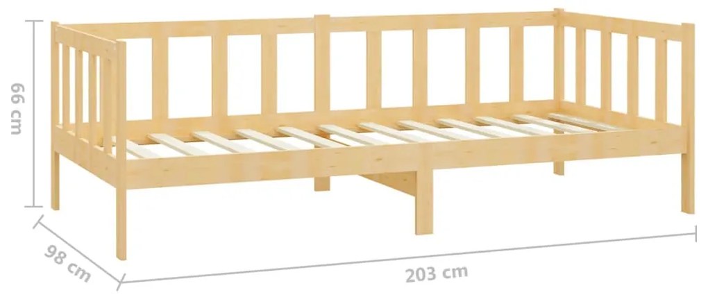 Sofá-cama com colchão 90x200 cm pinho maciço