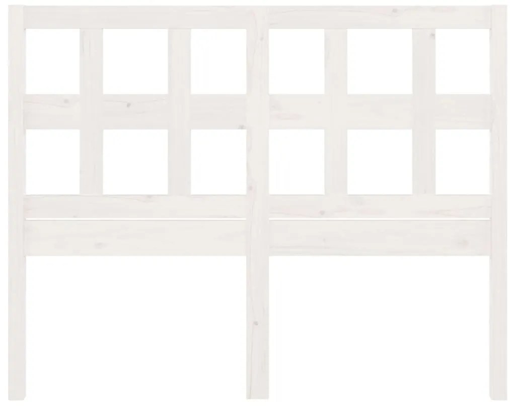 Cabeceira de cama 125,5x4x100 cm madeira de pinho maciça branco