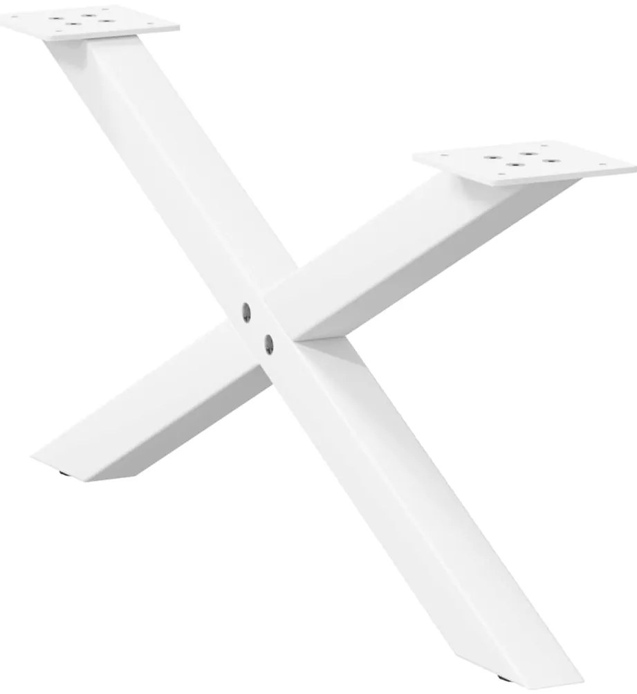 Pés para mesa de centro em formato de X, 2 peças, branco, 70x (30-31)