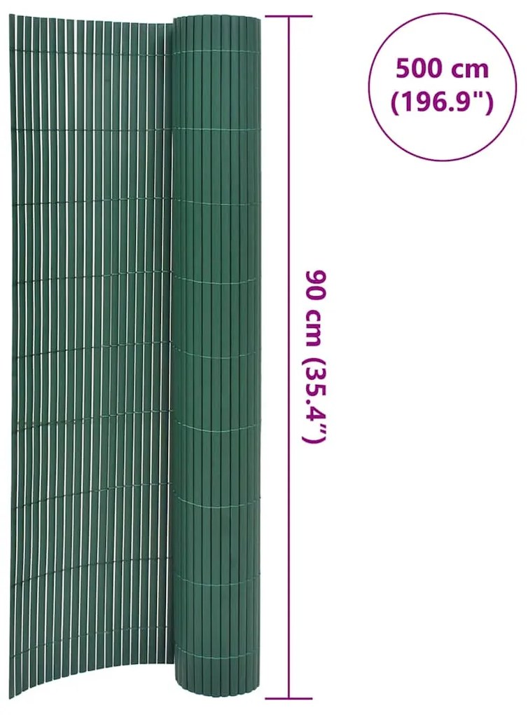 Cerca de jardim dupla face PVC 90x500 cm verde