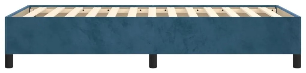 Estrutura de cama sem colchão 80x200 cm veludo azul-escuro