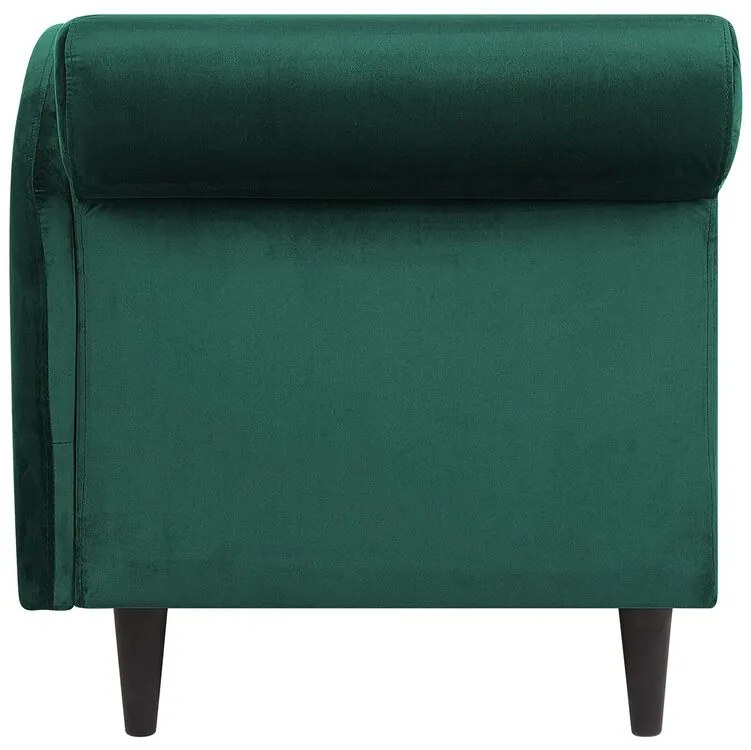 Chaise-longue à esquerda em veludo verde esmeralda LUIRO Beliani