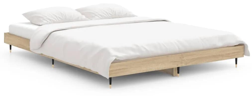 Estrutura de cama 140x190 cm derivados madeira carvalho sonoma