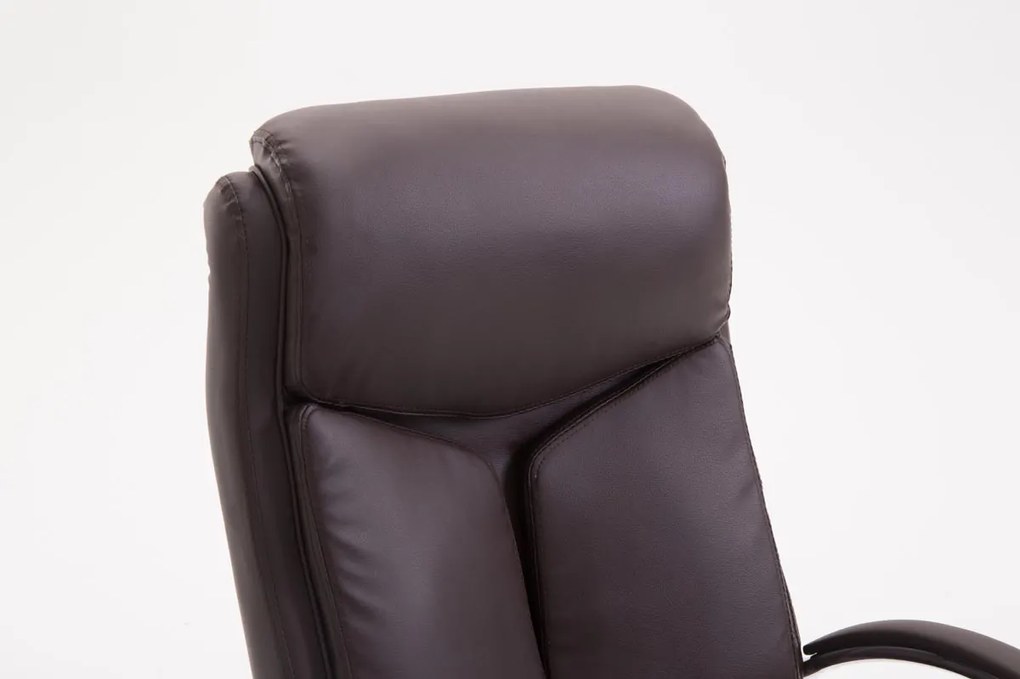 Cadeira de escritório XL Vaud Couro sintético Castanho