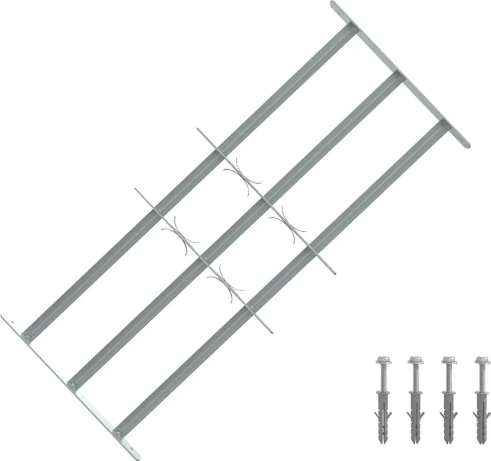 vidaXL Grelha segurança ajustável p/ janelas com 3 traves 700-1050 mm