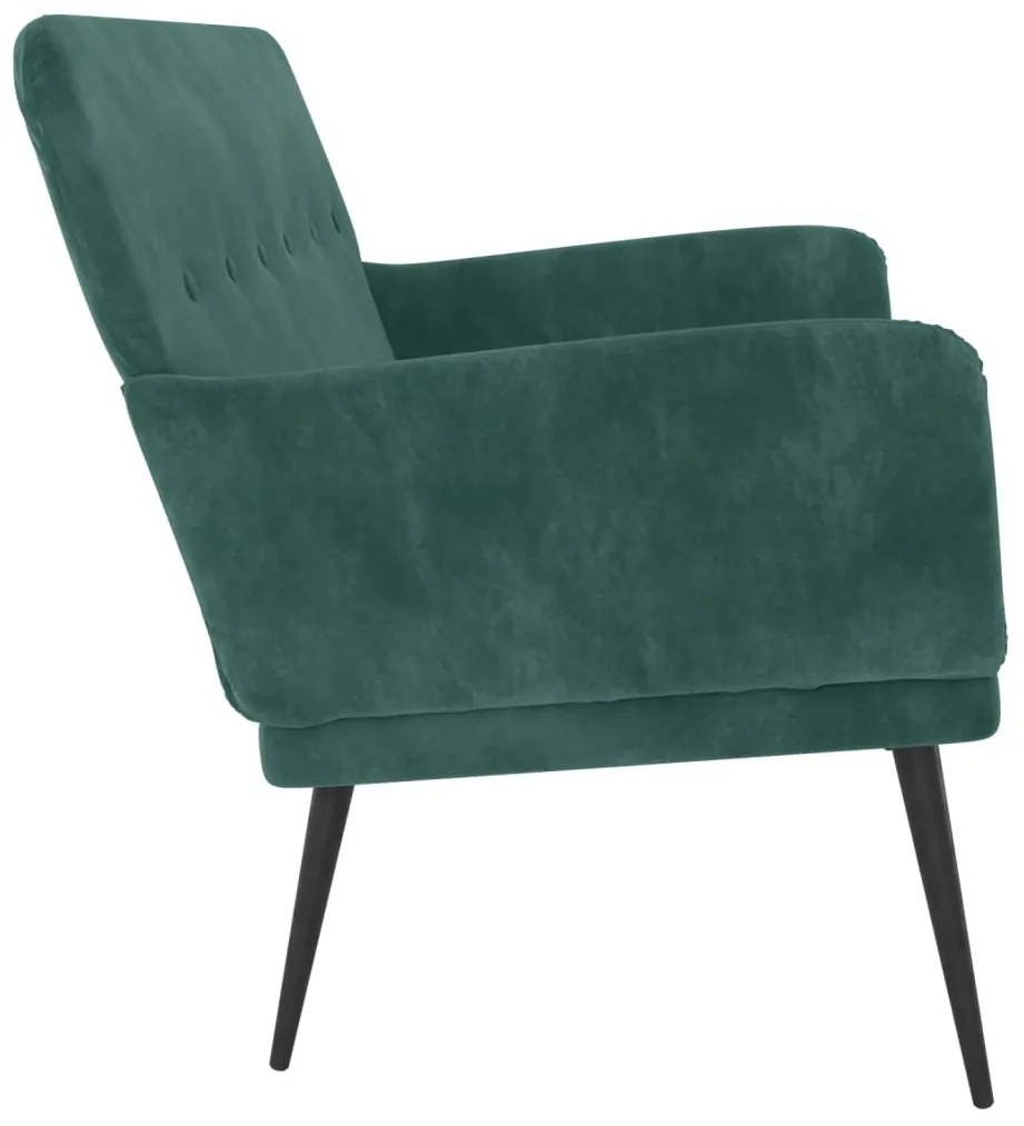 Banco 108x79x79 cm veludo verde-escuro