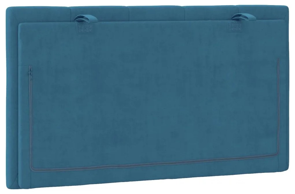 Almofadão de cabeceira 80 cm veludo azul