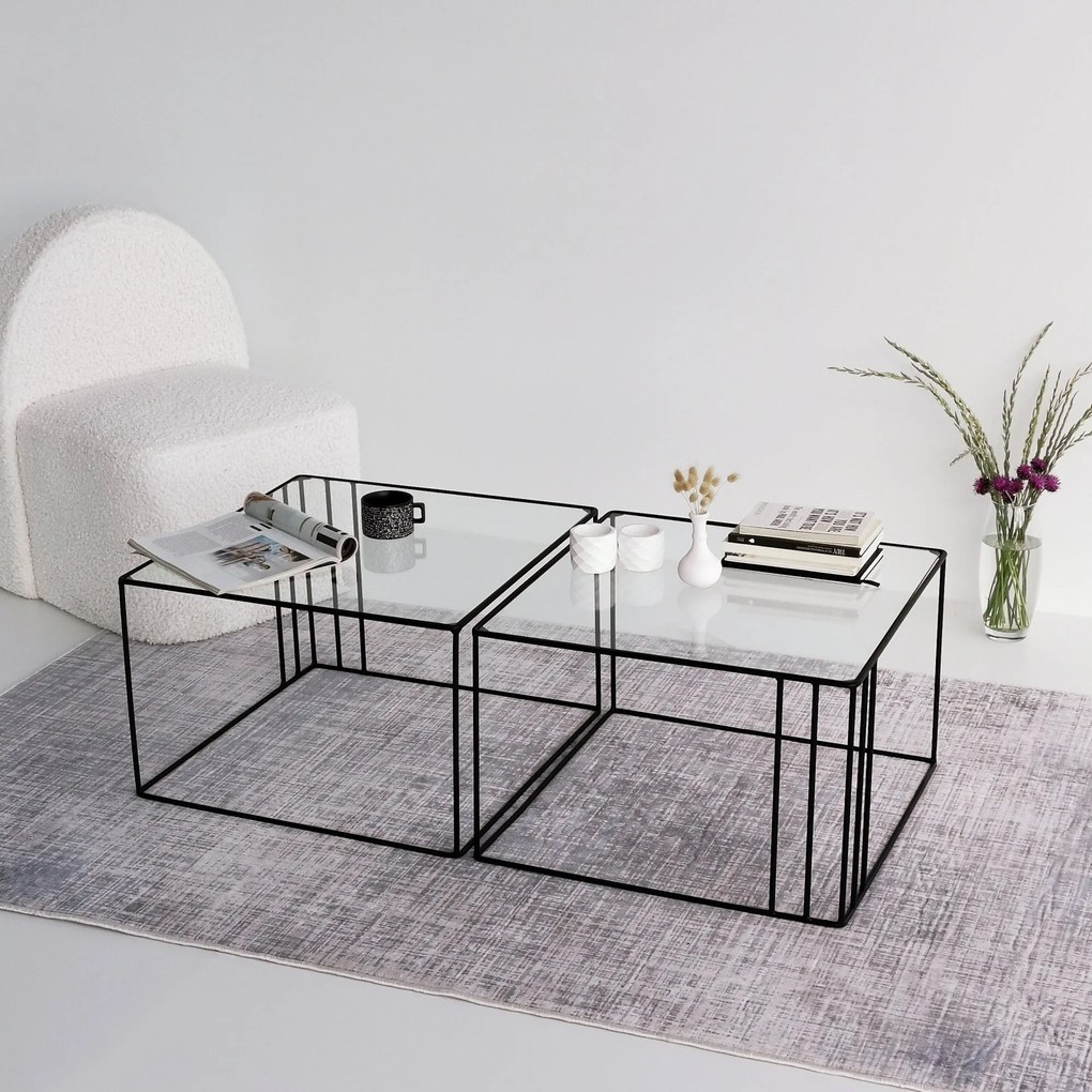 Mesa de Café Outline - Preto - 55cm x 36cm x 55cm