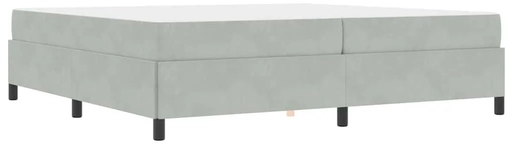 Estrutura da Cama Branco e Cinza Claro 200 x 200 cm Veludo