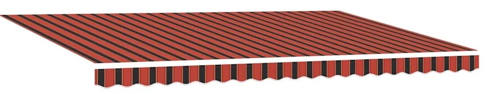 Toldo Retrátil Automático com LED em Laranja e Castanho, 500x300 cm