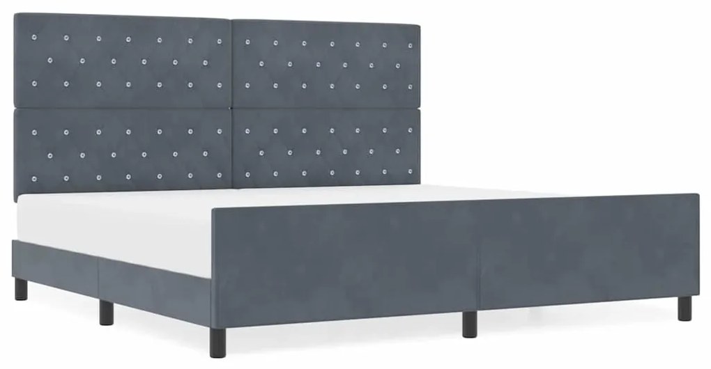 Cama vidaXL Cinza Escuro 200x200 cm Veludo