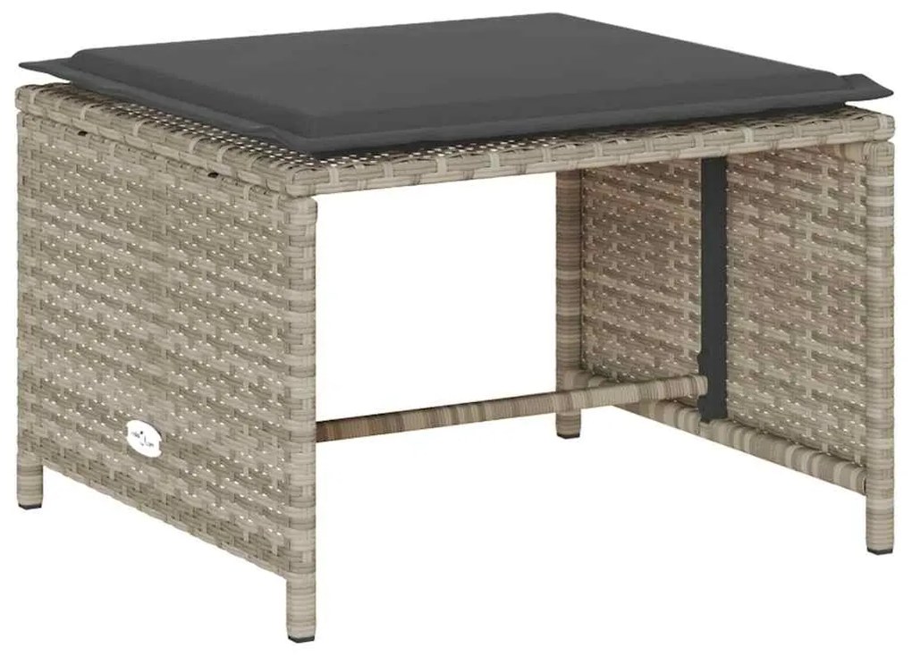 5 pcs conjunto sofás de jardim c/ almofadões empilhável vime PE