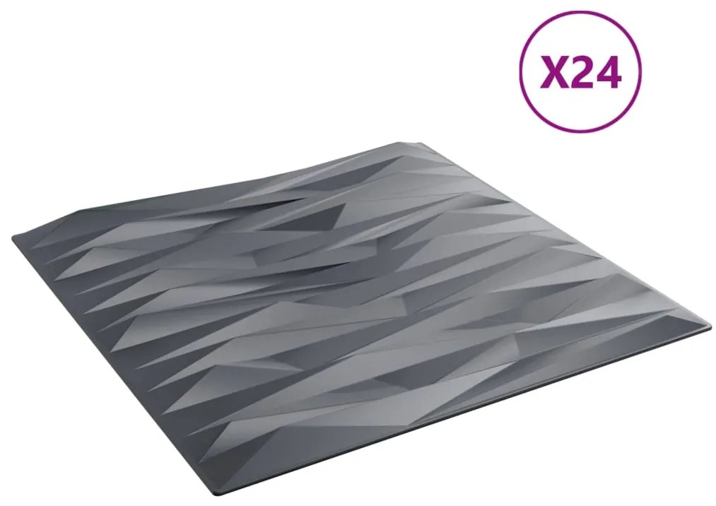 Painéis de parede 24 pcs 50x50 cm 6m² XPS pedra cinzento