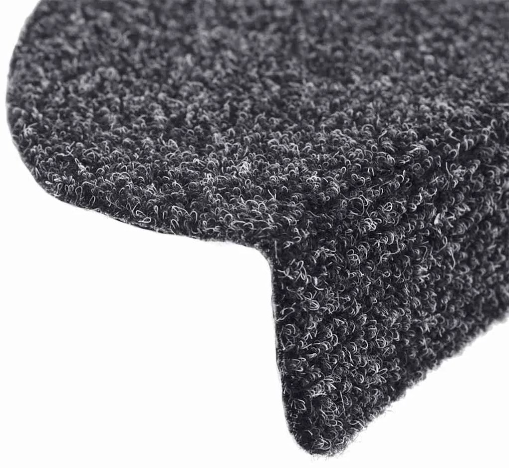 Tapetes de escada autoadesivos 30 pcs 65x21x4cm cinzento-escuro