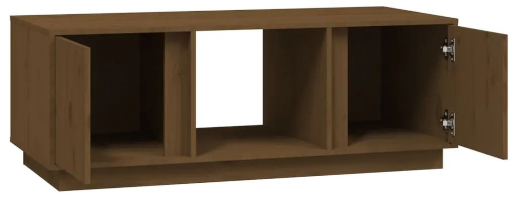 Mesa de centro 110x50x40cm madeira de pinho maciça castanho mel