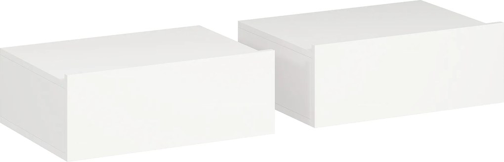 Conjunto de 2 Mesas de Cabeceira de Parede Mesas de Cabeceira Flutuantes com 1 Gaveta para Quarto 40x30x15 cm Branco