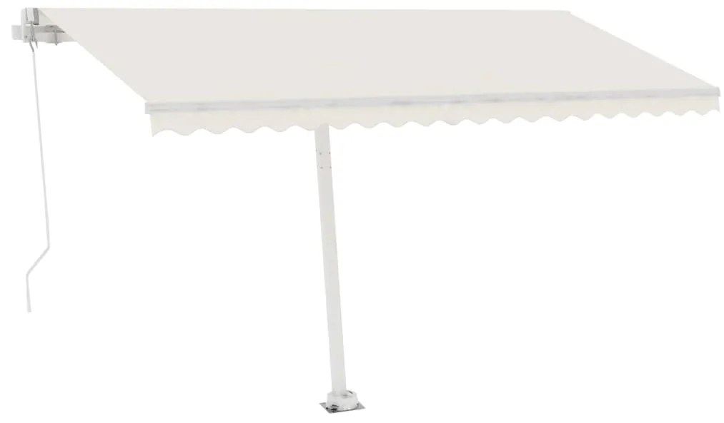 Toldo retrátil manual com LED 450x350 cm cor creme
