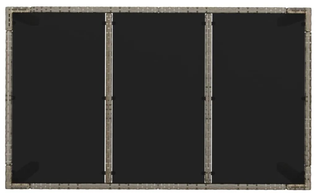 7 pcs conjunto de jantar p/ jardim c/ almofadões vime PE cinza