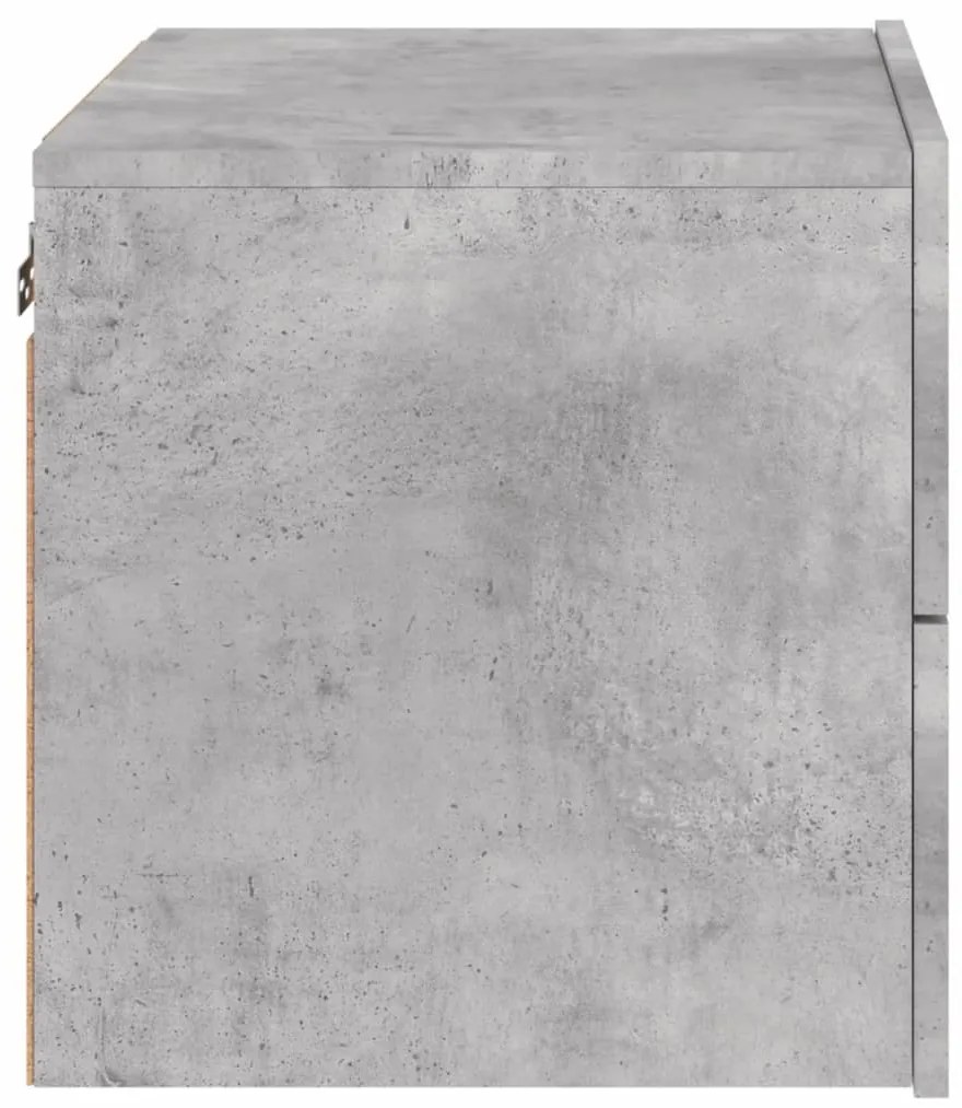 Mesa de cabeceira de parede com luzes LED cinzento cimento