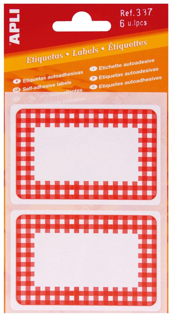Etiquetas Adesivas de Cozinha Vermelha 10 Folhas Apli 42x78mm