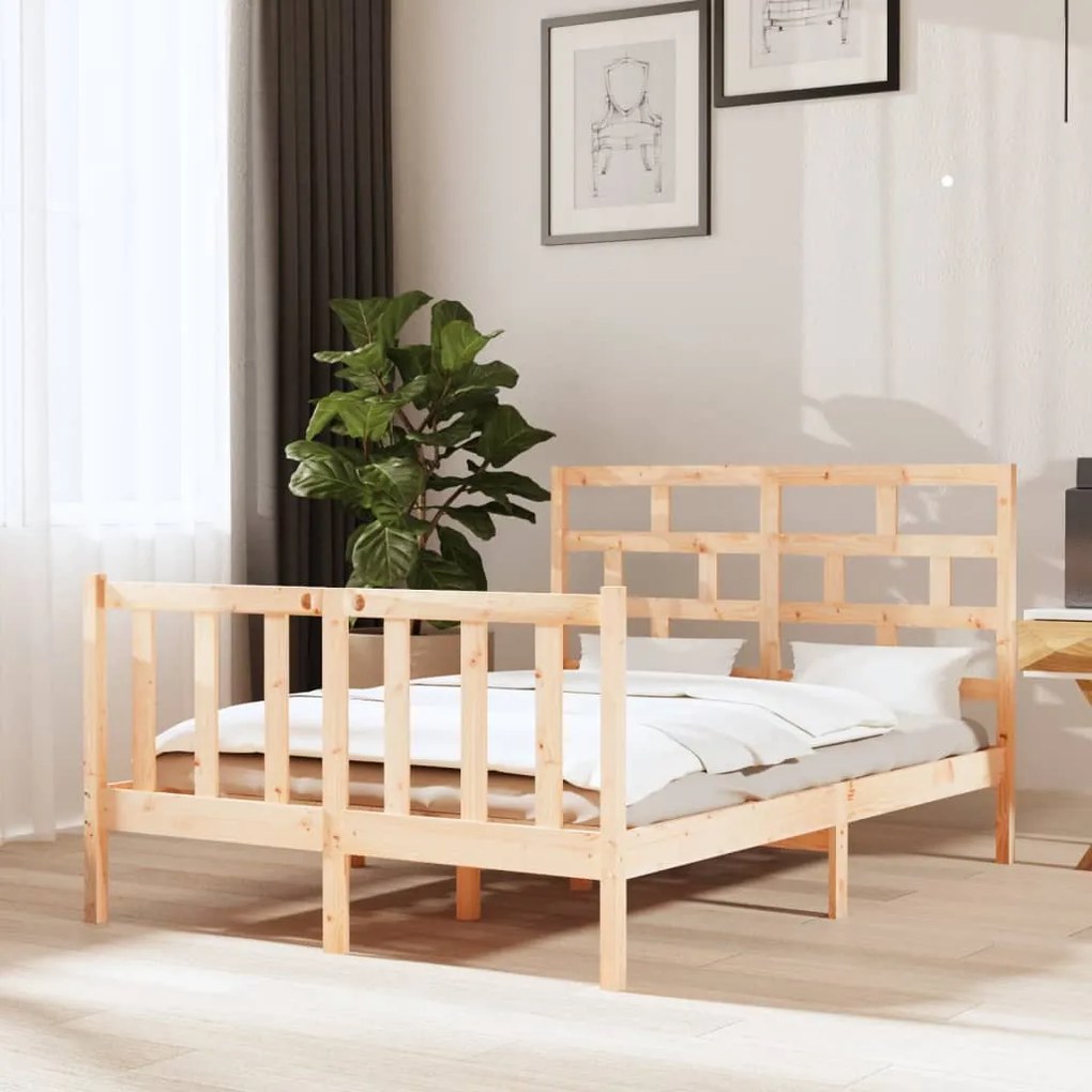 vidaXL Estrutura de cama 140x190 cm pinho maciço