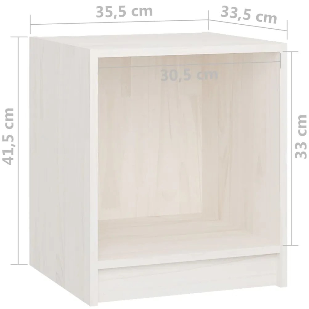 Mesas de cabeceira 2 pcs 35,5x33,5x41,5 cm pinho maciço branco