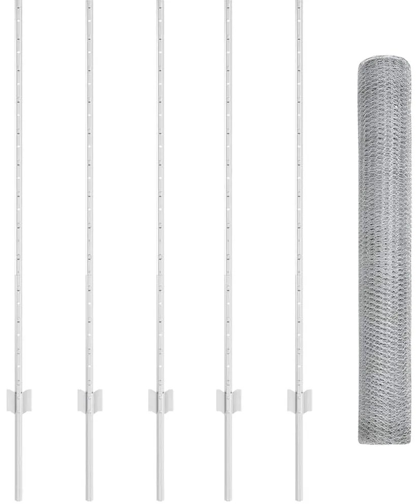 Postes de Cerca 10 pcs U-Channel 120 cm Aço Galvanizado
