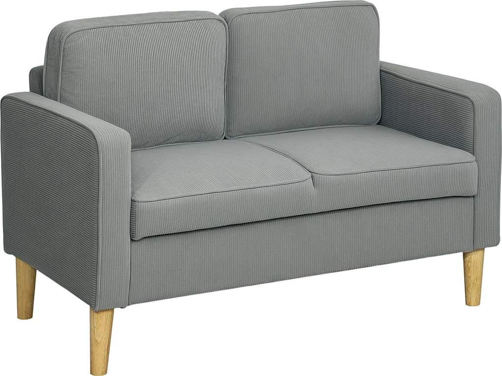 HOMCOM Sofá de 2 lugares com armazenamento e pés de madeira sólidos, para sala e quarto, 117 x 63 x 79 cm, Cinza claro | Aosom Portugal