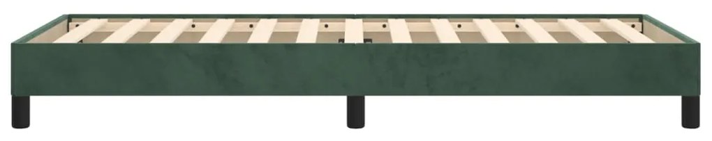 Estrutura de cama sem colchão 90x200 cm veludo verde-escuro