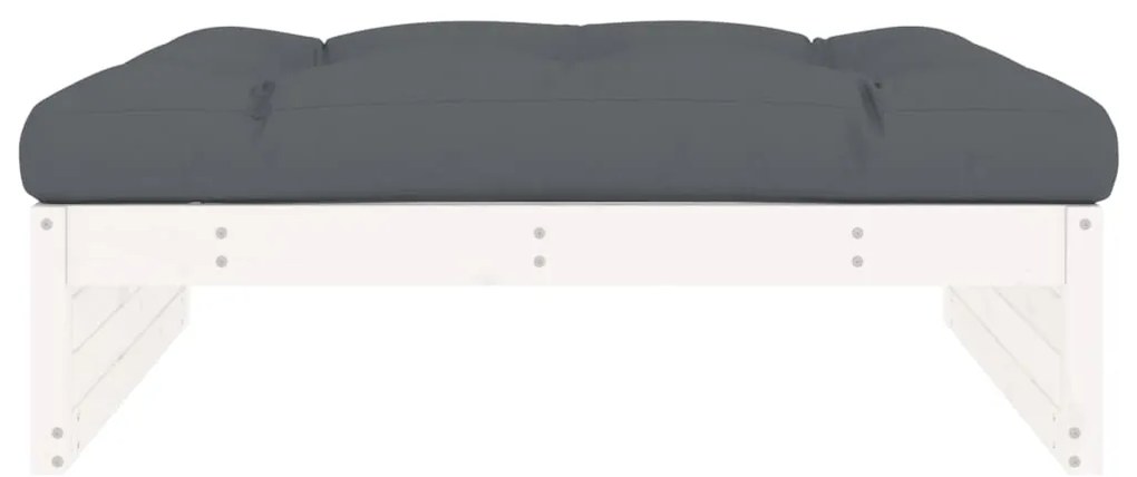 Apoio de pés para jardim 120x80 cm pinho maciço branco