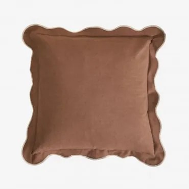 Almofada Quadrada 45x45 Cm Em Algodão Kovey Beige Tapioca - Castanho Camel - Sklum