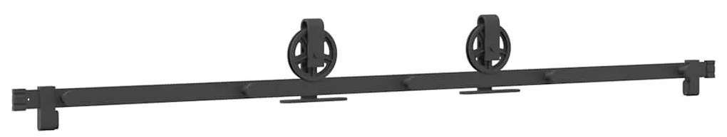 Kit de ferragens para porta deslizante 183 cm aço preto